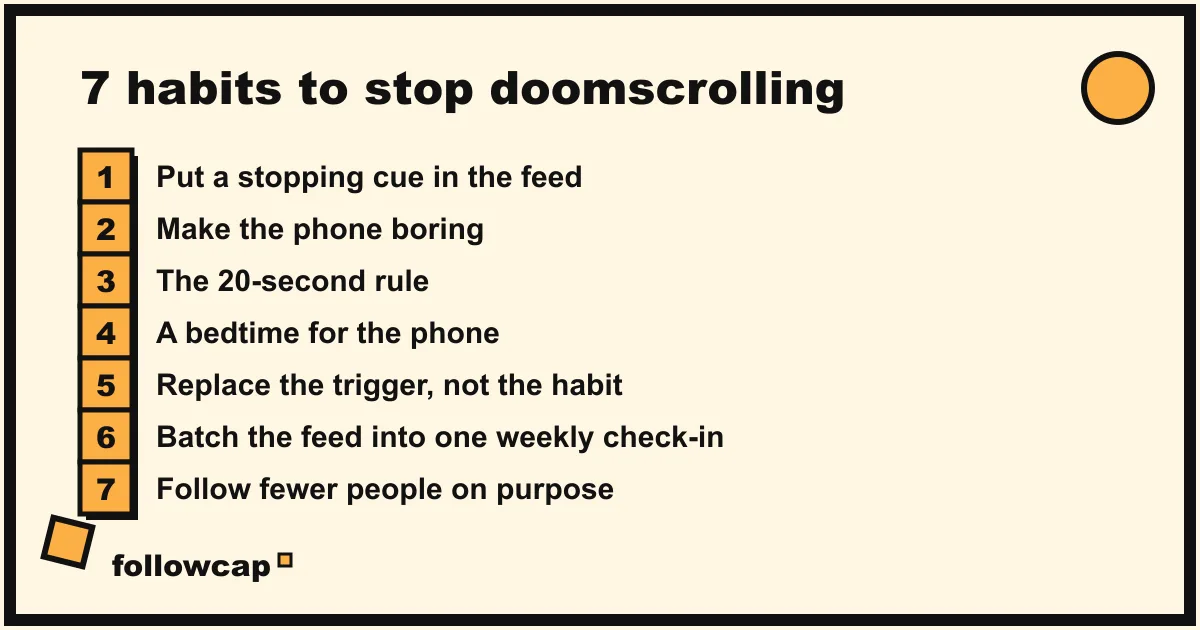 The seven habits to stop doomscrolling in one list
